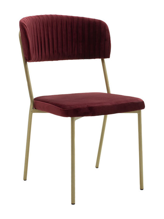 Livio Dining Room Velvet Chair Bordeaux-gold 53x57x89cm