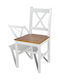 Kitchen Wooden Chair White 41.5x45.5x85.5cm 2pcs