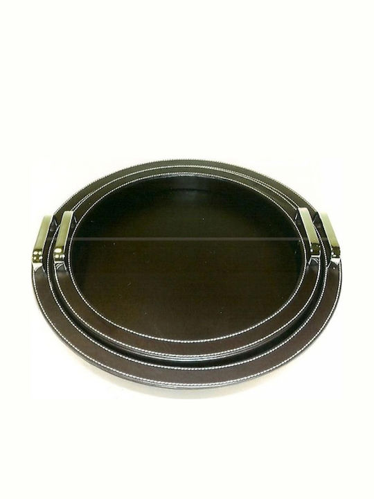 Etoile Rotund Tavă de Servire cu Mânere în Culoare Negru LA-556 2buc