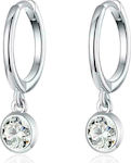 Bamoer Earrings Hoops made of Silver with Stones