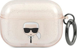 Karl Lagerfeld Karl`s Head Glitter Husa din Silicon pentru Apple AirPods Pro