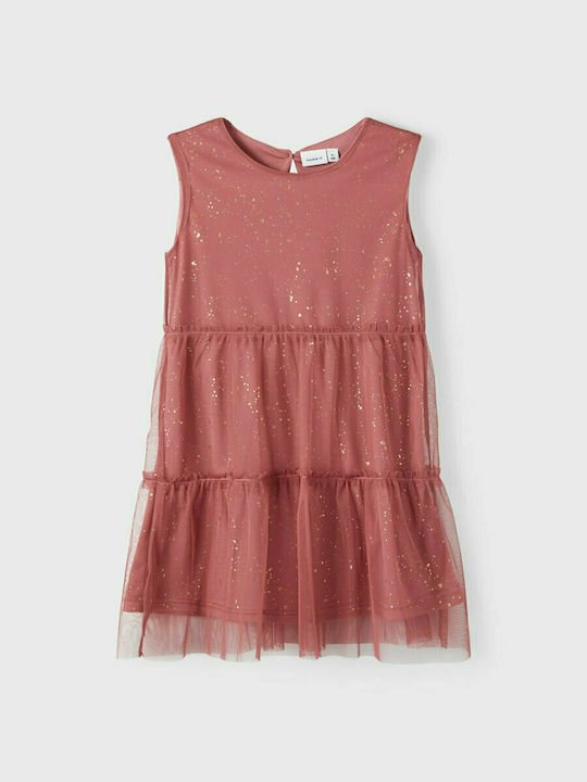 Name It Παιδικό Φόρεμα Τούλινο Αμάνικο Ροζ