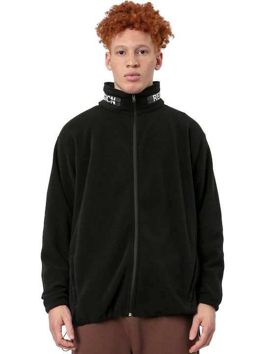 Religion Jachetă Fleece pentru Bărbați cu Fermoar Neagră