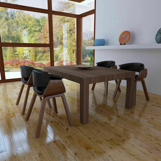 Stühle Speisesaal Black / Brown 4Stück 59.5x51x72cm