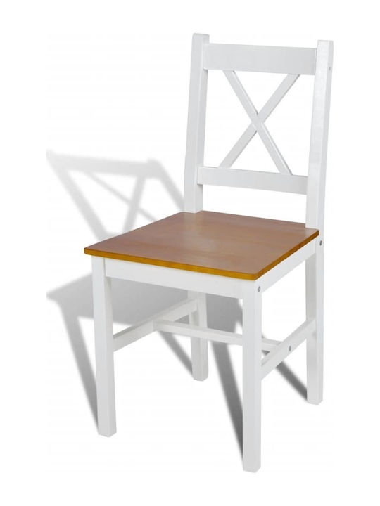 Dining Room Wooden Chair White 41.5x45.5x85.5cm 4pcs