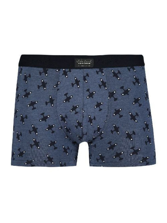 John Frank Men's Boxer Blue with Patterns