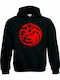 T-shirt Studio Game Of Thrones Fire And Blood Φούτερ με Κουκούλα σε Μαύρο χρώμα
