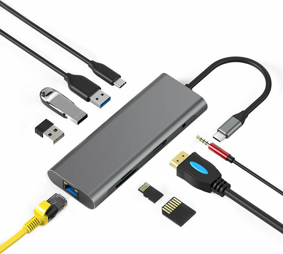 USB Type C Multimedia Hub 9 In 1 Skroutz.gr
