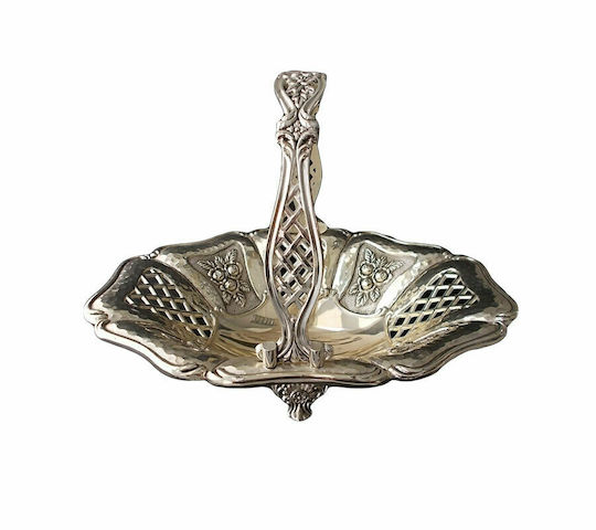 Karvounis Ever Country Dekorative Schüssel Silber Silver 18x18x23cm 1Stück