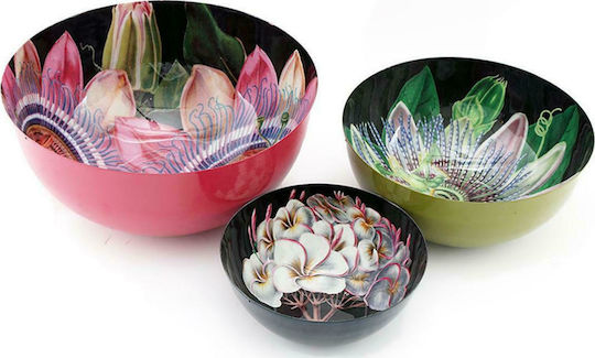 Atmosphera Botanical Dekorative Schüssel Metall Colorful 3Stück