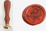 Faitakis Pack Σφραγίδα Βουλοκέρι Στρογγυλή Τριαντάφυλλα με Καφέ Σώμα Ø20mm