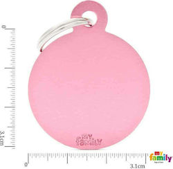 My Family Basic Dog ID Circular Pink Metal Pers...