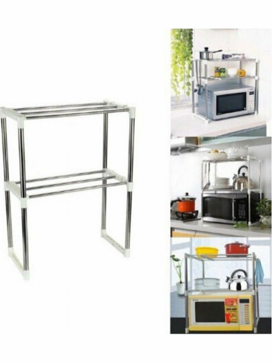 Factory Металик Стойка За Микровълнова Фурна 85x25x60см Сребриста