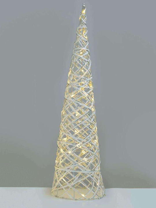 Beleuchtet Weihnachtsdekoration Baum Pyramide 80cm Batterie Silber