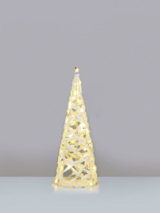 Aca Christmas Decorative Illuminated Fabric Tree Cone 50cm IP20 Battery White