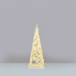 Aca Christmas Decorative Illuminated Fabric Tree Cone 50cm IP20 Battery White