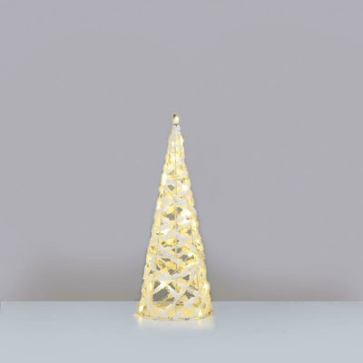 Aca Christmas Decorative Illuminated Fabric Tree Cone 50cm IP20 Battery White