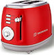 Morris Toaster 2 Slots 850W Red