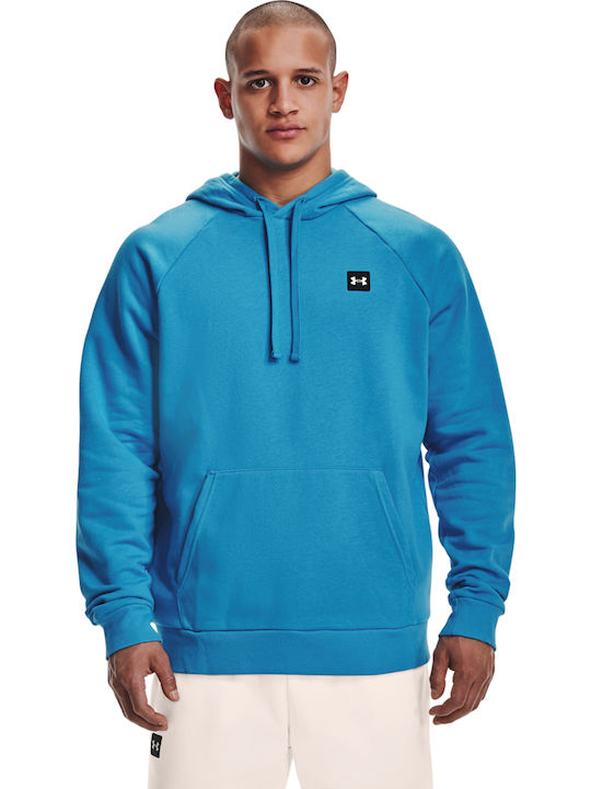 Under Armour Rival Φούτερ με Κουκούλα Γαλάζιο