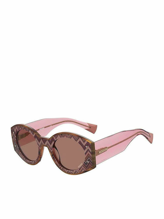 Missoni Women's Sunglasses with Burgundy Plastic Frame and Pink Lens MIS 0064/S L93/4S