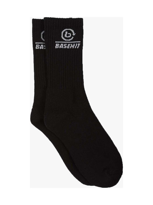 Basehit Ανδρικές Μονόχρωμες Κάλτσες Μαύρες 3Pack