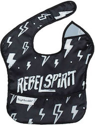 Tiny Twinkle Rebel Spirit Waterproof Bib Plastic with Hoop & Loop Fastener & Pocket Black