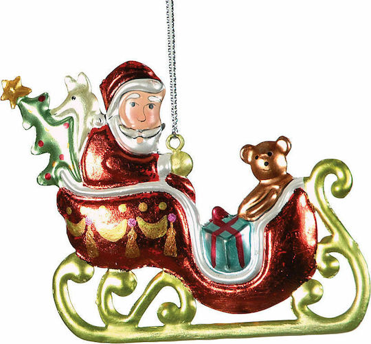 Hängender Weihnachtsbaumschmuck Schlitten Metallisch Rote 10cm