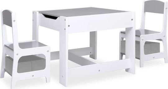 Kids Table and Chairs Set made of Wood White vidaXL Kids Table and Chairs Set made of Wood White vidaXL