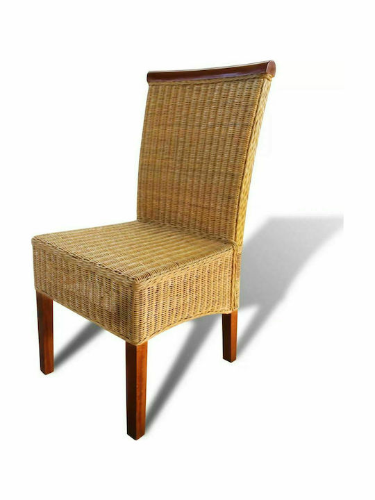 Καρέκλα Εξωτερικού Χώρου Rattan Καφέ 4τμχ 47x50x97εκ.