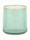 Espiel Candle Holder suitable for Tealights Glass Green/Gold 7x7x8cm 1pcs