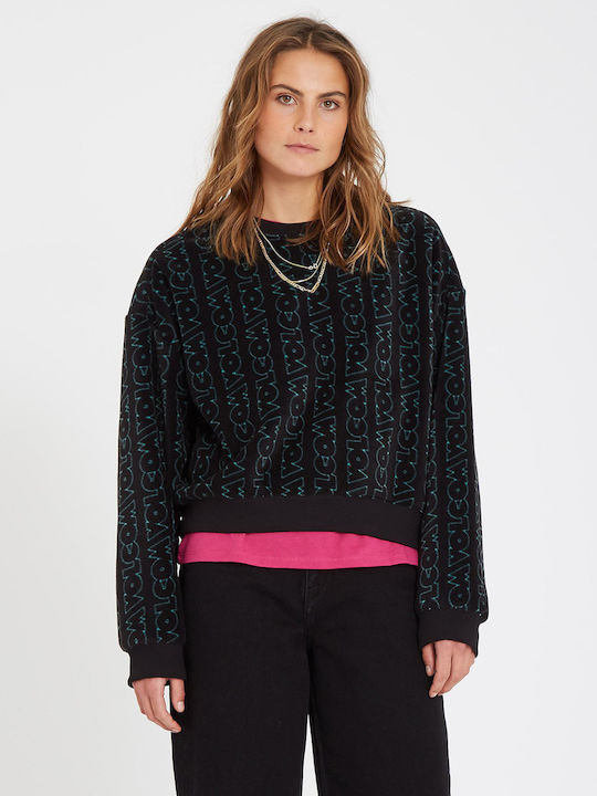 Volcom Women's Cropped Sweatshirt Black