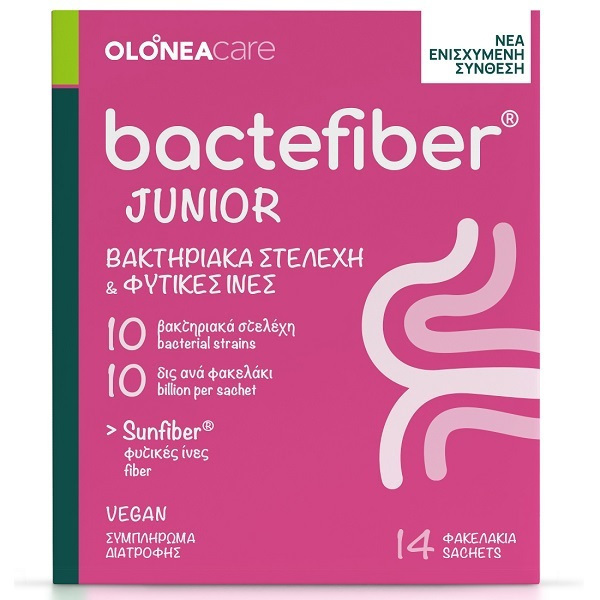 Olonea BacteFiber Junior Ειδικό Συμπλήρωμα Διατροφής 14 φακελίσκοι Φράουλα