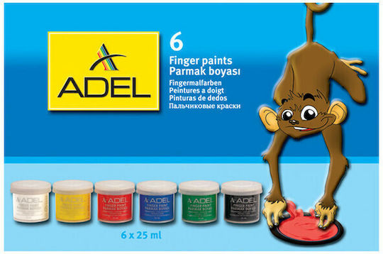 Adel Colors Fingerfarben-Set 25ml 6Stück