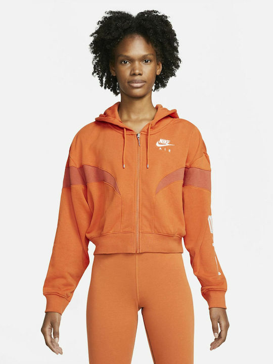Nike Air Скъсена Дамска Суитшърт Жакет Худи Ора...