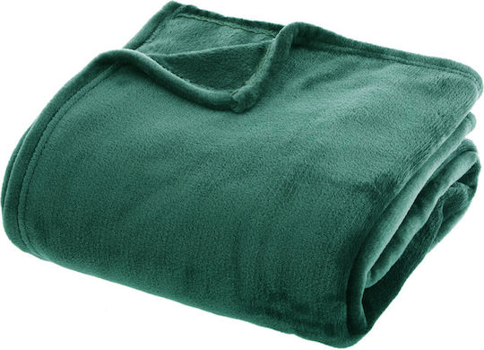 Κουβέρτα Fleece Ημίδιπλη 180x230εκ. Πράσινο 100646