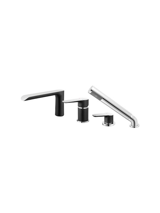 Ferro Adore Built-In Mouthpiece & Showerhead Set with 2 Exits Black