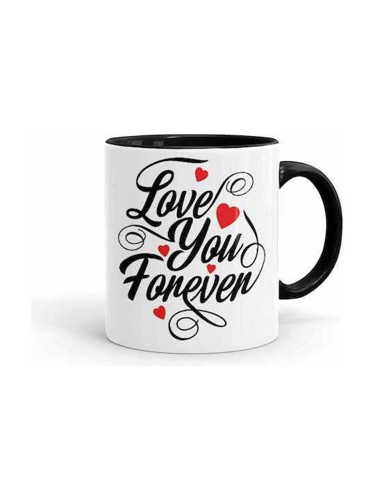 Koupakoupa Love You Forever Купа Керамика Λευκή - Μαύρη 330мл KP_744_11ozcBLACK 1бр