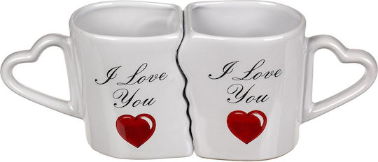 ArteLibre I Love You Mug Ceramic White 2pcs
