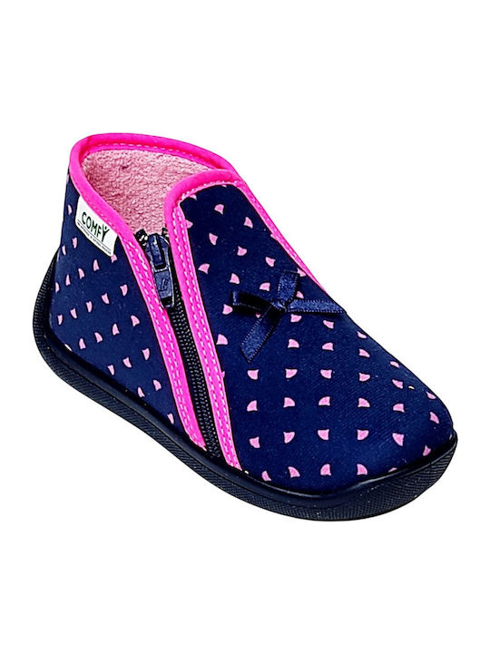 GIRL'S SLIPPERS COMFY 9154 BLUE (20-28)