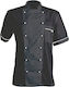 Be Unique Coat Chef Unisex Black with Short Sle...