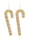 JK Home Decoration Χριστουγεννιάτικη Φιγούρα Ζαχαρωτό Χρυσό Ύψους 33εκ. 2τμχ