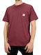 Element Basic Pocket Label Men's Short Sleeve T-shirt Burgundy