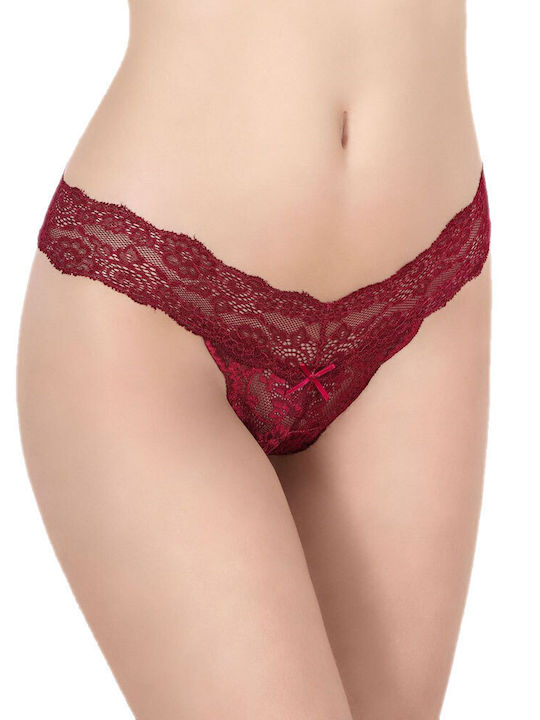 Milena by Paris Γυναικείο String με Δαντέλα Κόκ...