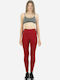 John Frank WJFLEG01 Women's Long Legging High Waisted Red