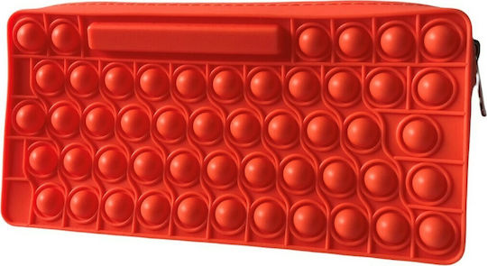 Pop It Fidget Silicone Keychain Orange