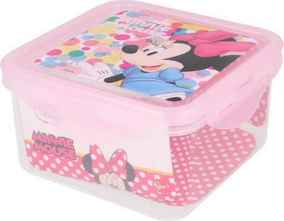 Stor Minnie Mouse Πλαστικό Παιδικό Δοχείο Φαγητού 730lt Ροζ Μ12.3 x Π12.3 x Υ7εκ.