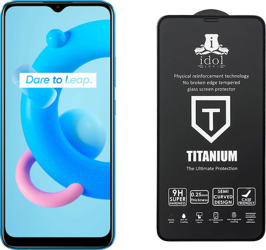 Idol 1991 Titanium 0.25мм Пълно лепило Закалено стъкло за цялото лице (Realme C11 2021) 8298394