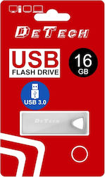 De Tech 16GB USB 3.0 Stick Argint