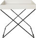 Log Square Metal Side Table Λευκό L40xW40xH44cm