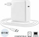 Lamtech USB-C Universal Φορτιστής Laptop 61W 20.3V 3A με Αντάπτορα Τροφοδοσίας